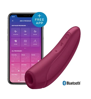 Вакуумний кліторальний стимулятор Satisfyer Curvy 1+ Rose Red з керуванням через інтернет
