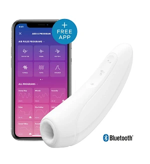 Вакуумний кліторальний стимулятор Satisfyer Curvy 1+ White з керуванням через інтернет