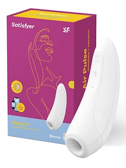 Вакуумний кліторальний стимулятор Satisfyer Curvy 1+ White з керуванням через інтернет
