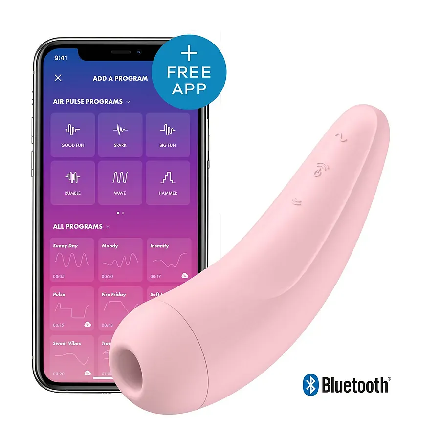 Вакуумний кліторальний стимулятор Satisfyer Curvy 2+ Pink з керуванням через інтернет