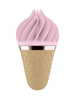 Морозиво-спінатор Satisfyer Lay-On - Sweet Treat Pink/Brown, 10 режимів роботи, водонепроникний