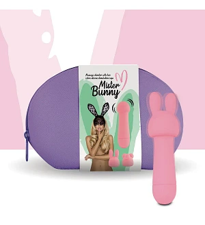 Мінівібратор FeelzToys Mister Bunny Pink з двома насадками