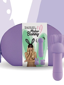 Мінівібратор FeelzToys Magic Bunny Purple з двома насадками