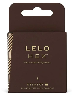 Презервативи LELO HEX Condoms Respect XL 3 Pack, тонкі та суперміцні, збільшений розмір