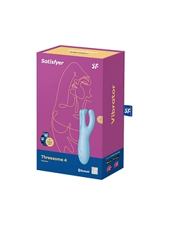 Кліторальний смарт-вібратор Satisfyer Threesome 4 Blue з трьома пальчиками