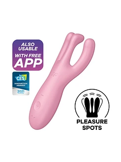Кліторальний смарт-вібратор Satisfyer Threesome 4 Blue з трьома пальчиками