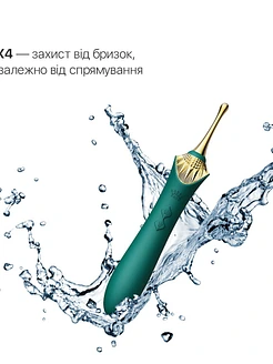 Вагінально-кліторальний вібратор Zalo — Bess Turquoise Green, багатофункціональний із насадками