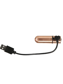 Віброкуля PowerBullet First-Class Bullet 2.5″ з Key Chain Pouch, Rose Gold, 9 режимів вібрації