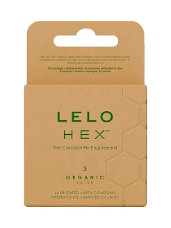 Презервативи LELO HEX Condoms Organic 3 Pack, тонкі та суперміцні