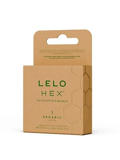 Презервативи LELO HEX Condoms Organic 3 Pack, тонкі та суперміцні