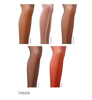 Колготки в сіточку без виділених трусиків Passion TI020 типу Кабаретка (fishnet), nero