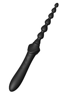 Мультифункціональний вібратор Zalo — Bess 2 Obsidian Black, 4 насадки, підігрів