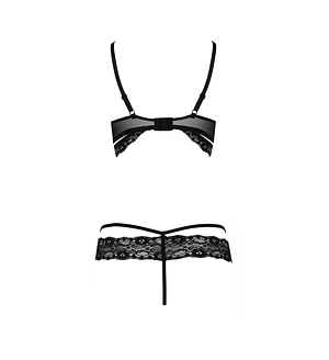 Комплект білизни Passion Exclusive SARIA SET OpenBra , , стрепи, відкритий ліф, стрінги