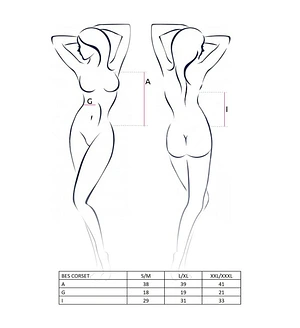 Корсет під латекс з пажами Passion Exclusive BES CORSET , , стрінги, шнурівка