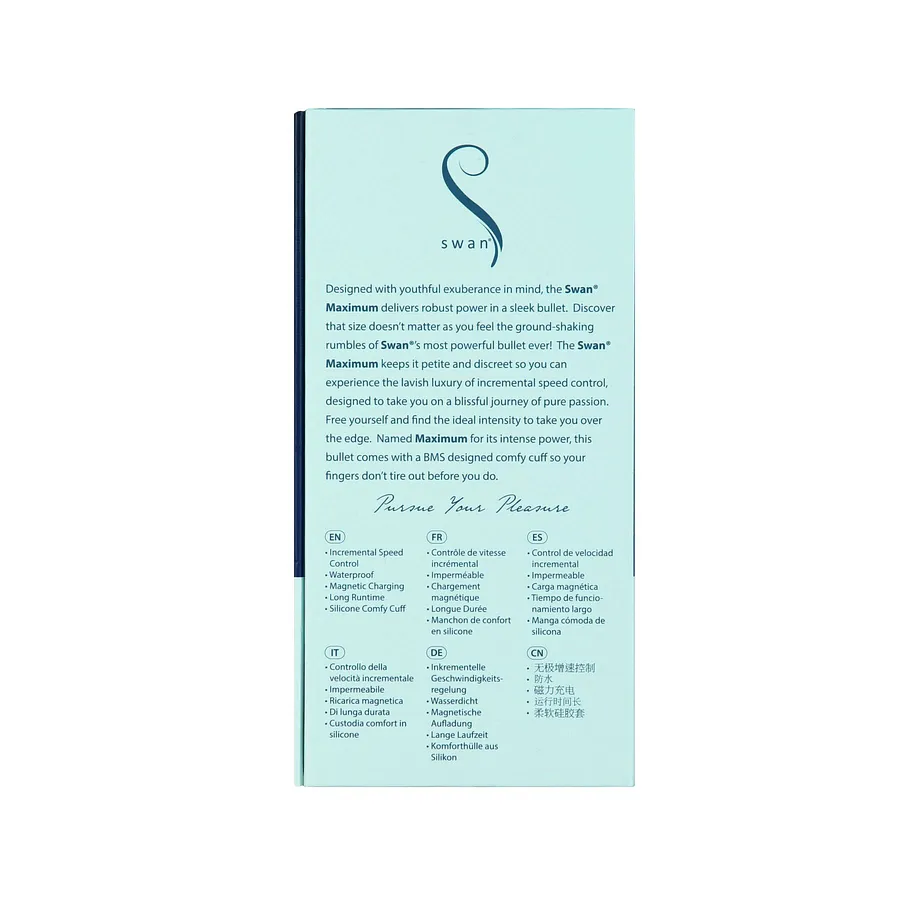 Віброкуля Swan Maximum + Comfy Cuff Blue, суперпотужна, різна інтенсивність, силіконова манжета