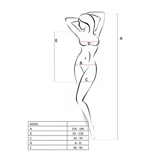 Бодістокінг Passion BS025 , сукня-сітка, спущене плече, довгий рукав