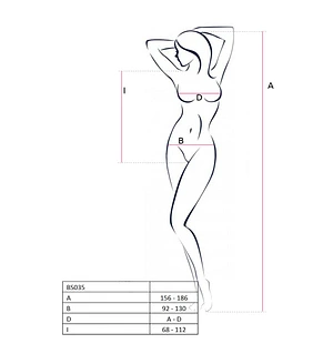 Бодістокінг Passion BS035 , боді, імітація топа і трусиків