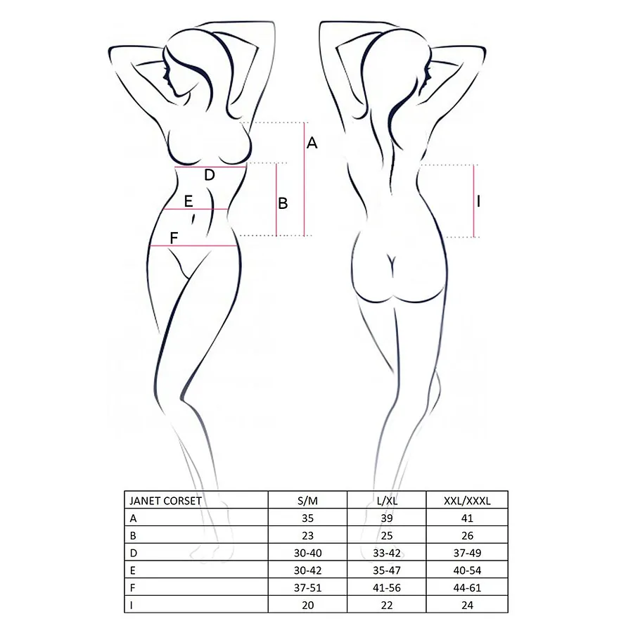 Корсет з пажами Passion JANET CORSET , , трусики, напівпрозорий