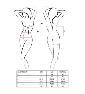 Корсет з пажами Passion JANET CORSET , , трусики, напівпрозорий
