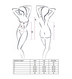 Корсет-сорочка з пажами Passion MADDIE CORSET , , трусики