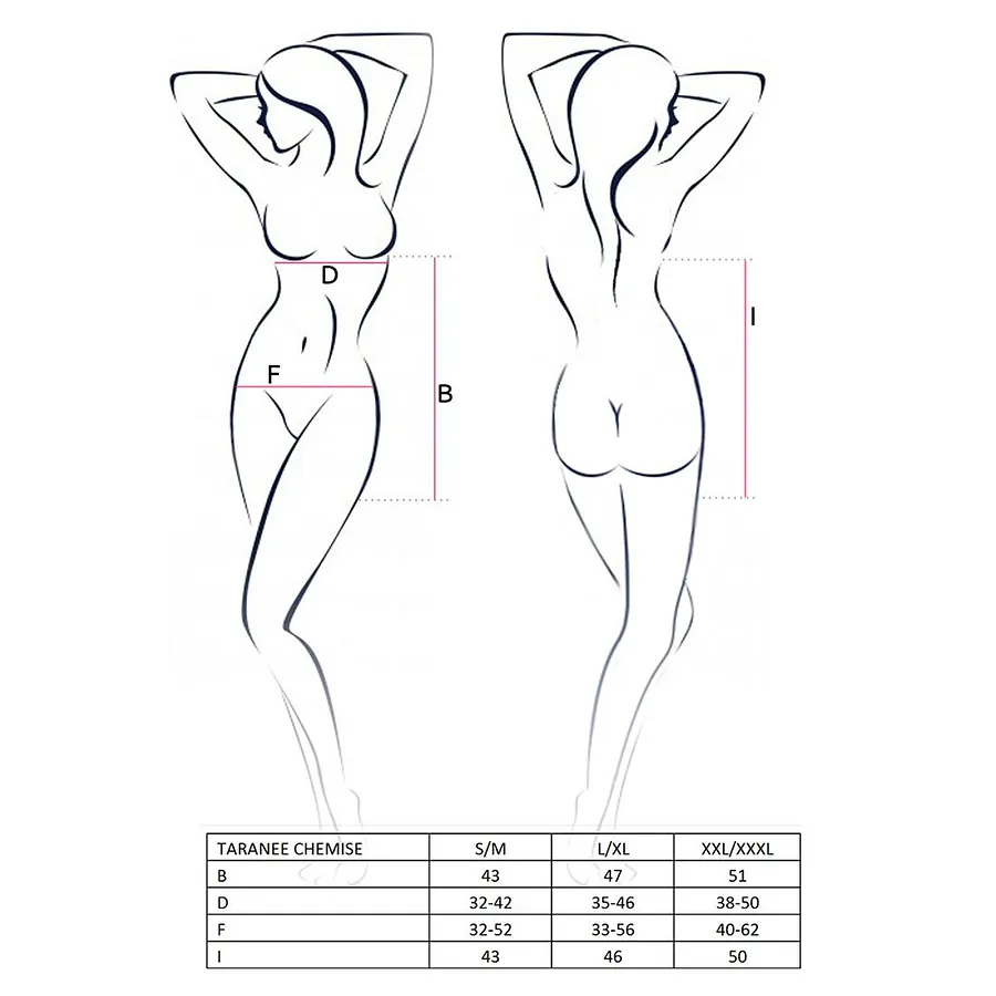 Прозора сорочка приталена Passion TARANEE CHEMISE , , трусики