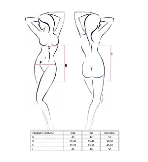 Прозора сорочка приталена Passion TARANEE CHEMISE , , трусики