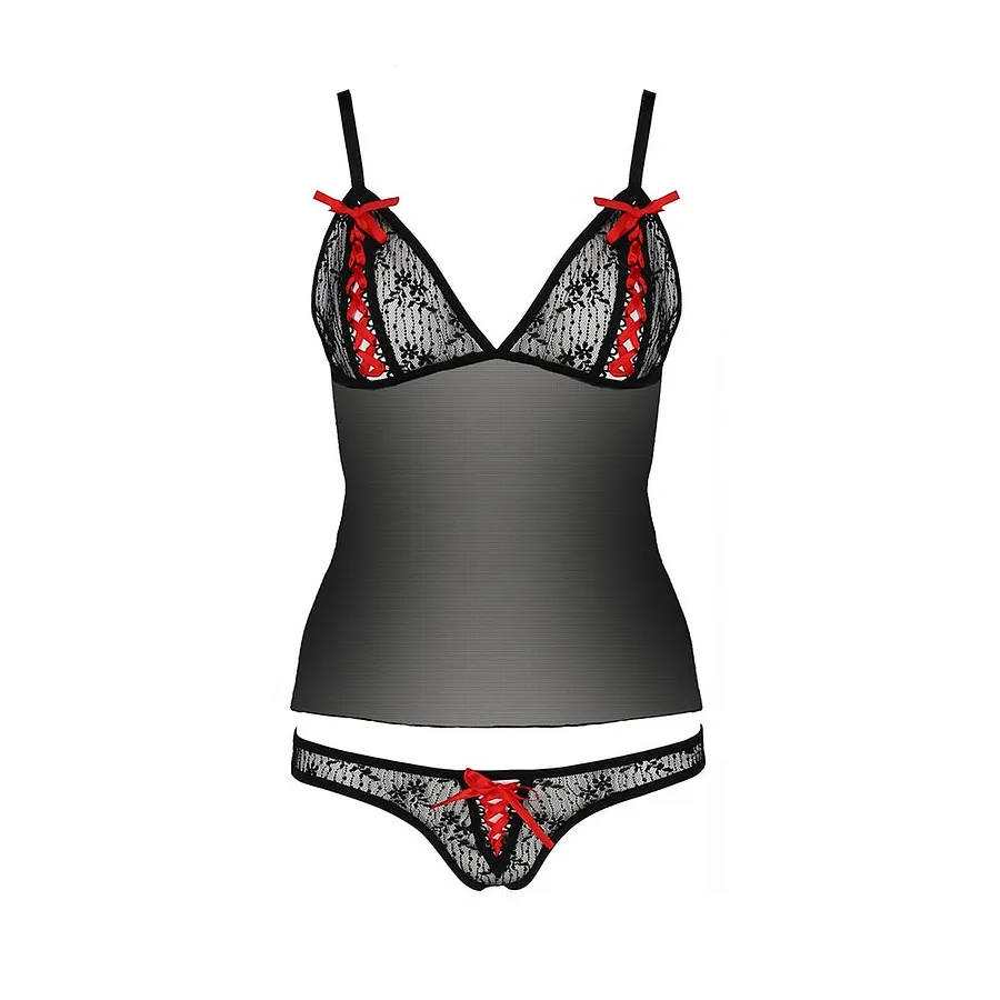 Комплект білизни Passion MELISSA SET , , ліф-сорочка зі шнурівкою і трусики