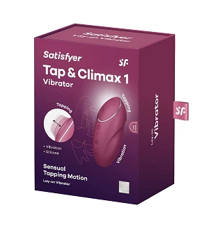 Вібростимулятор-пульсатор Satisfyer Tap & Climax 1 Red, ефект постукування пальцем, 2 мотори