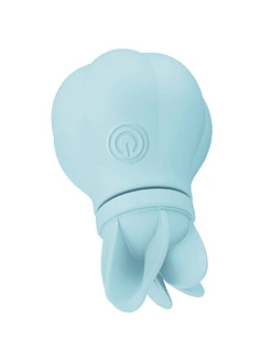 Вібратор Adrien Lastic Caress Blue з насадками для стимуляції ерогенних зон, які обертаються.