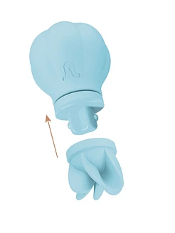 Вібратор Adrien Lastic Caress Blue з насадками для стимуляції ерогенних зон, які обертаються.