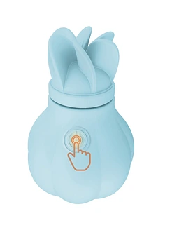 Вібратор Adrien Lastic Caress Blue з насадками для стимуляції ерогенних зон, які обертаються.