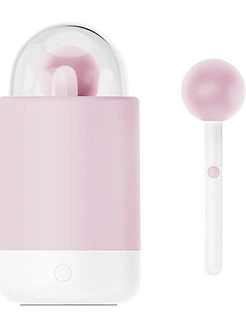 Вібратор-цукерка на паличці KISSTOY Pink Pop, зарядний кейс-нічник, 10 режимів вібрації