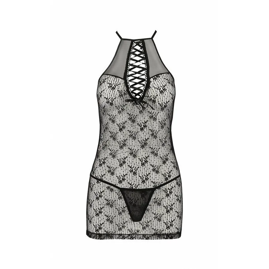 Напівпрозора сорочка Passion AZALIA CHEMISE , black