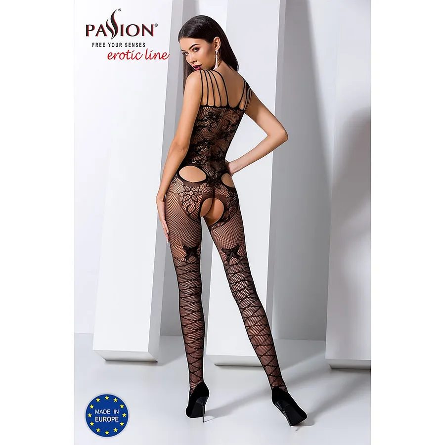 Ажурний бодістокінг з інтимними вирізами Passion BS076