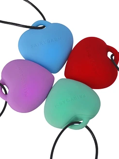 Мінівібратор «Сердечко» FairyGasm PleasureStone blue, 9 режимів, на шнурку