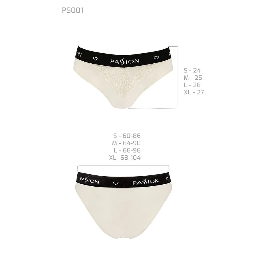 Трусики з широкою гумкою і мереживом Passion PS001 PANTIES , ecru