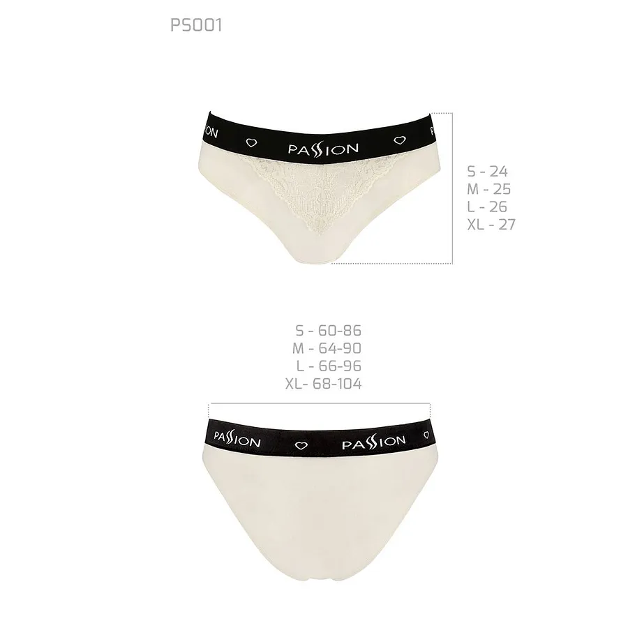 Трусики з широкою гумкою і мереживом Passion PS001 PANTIES , ecru