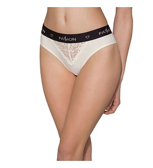 Трусики з широкою резинкою і мереживом Passion PS001 PANTIES XL, ecru
