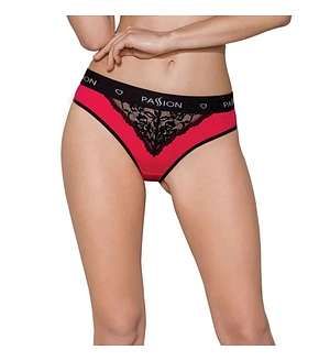 Трусики з широкою резинкою і мереживом Passion PS001 PANTIES XL, red-black