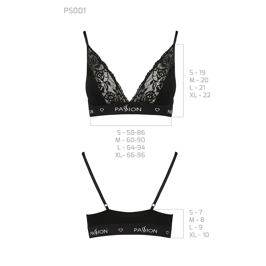 Еластичний топ з мереживом Passion PS001 TOP