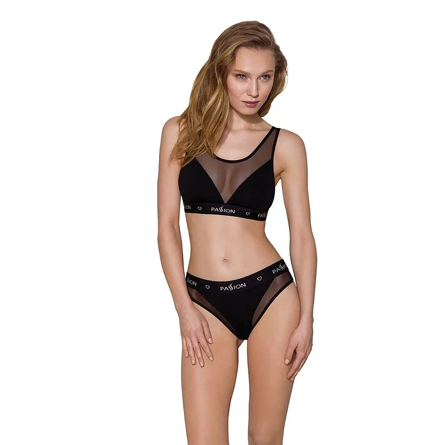 Топ з прозорою вставкою Passion PS002 TOP , black