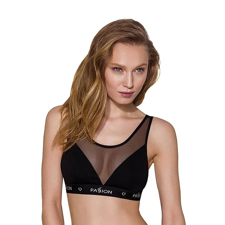 Топ з прозорою вставкою Passion PS002 TOP , black