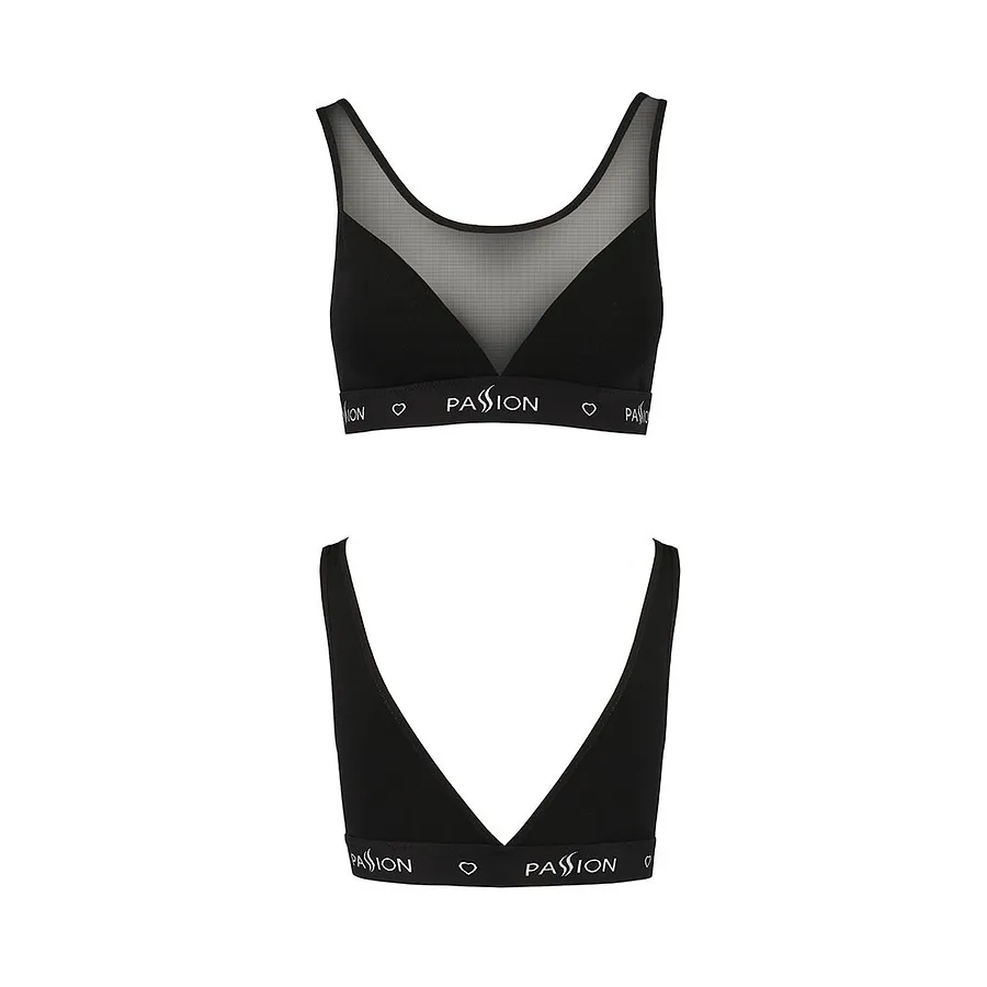 Топ з прозорою вставкою Passion PS002 TOP , black