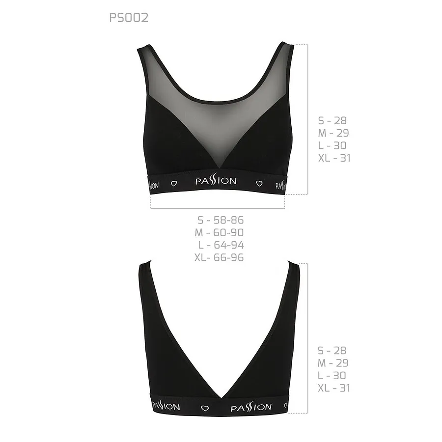 Топ з прозорою вставкою Passion PS002 TOP , black