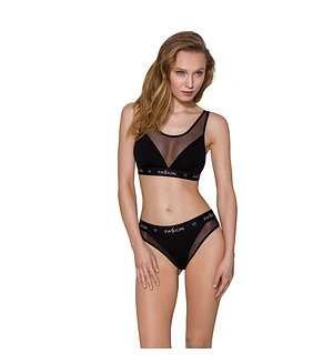 Топ з прозорою вставкою Passion PS002 TOP , black