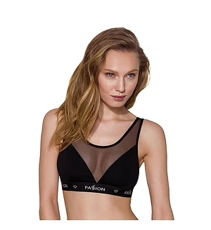 Топ з прозорою вставкою Passion PS002 TOP , black