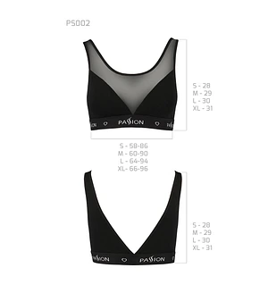 Топ з прозорою вставкою Passion PS002 TOP , black