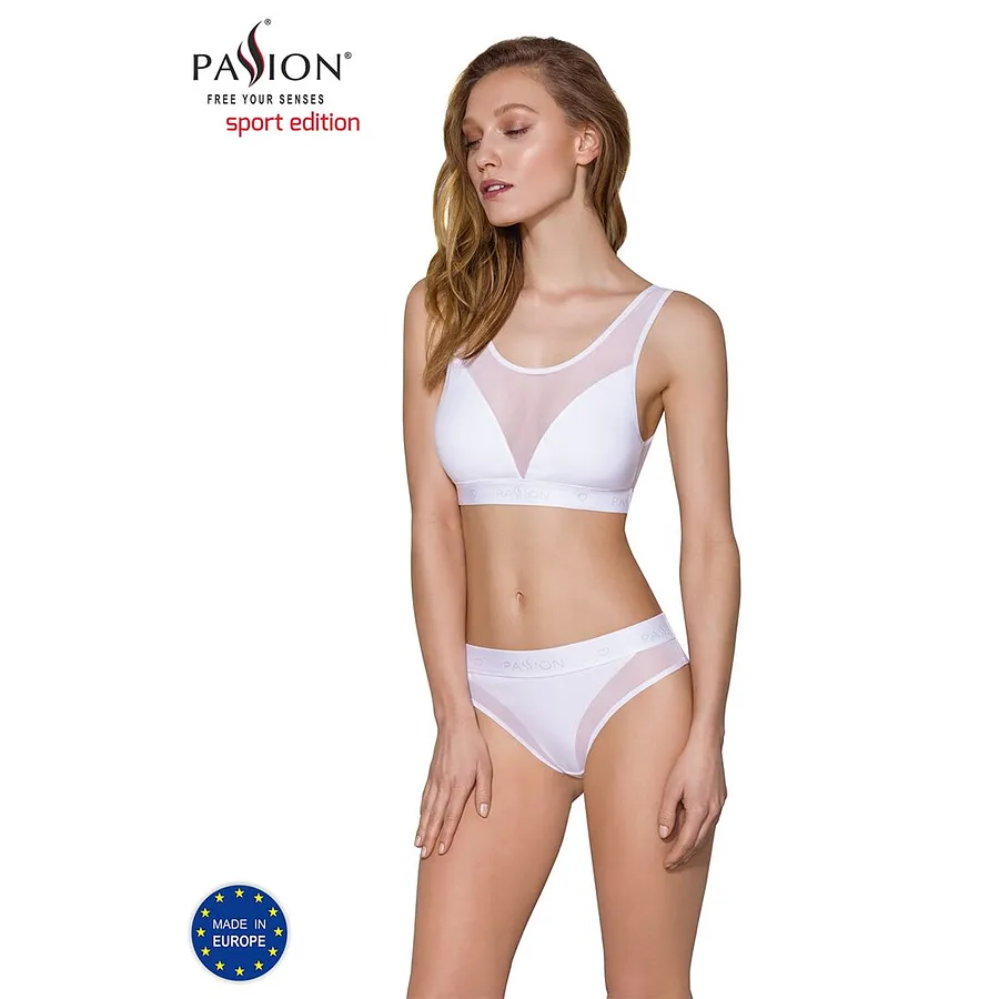 Топ з прозорою вставкою Passion PS002 TOP , white