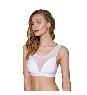 Топ з прозорою вставкою Passion PS002 TOP , white