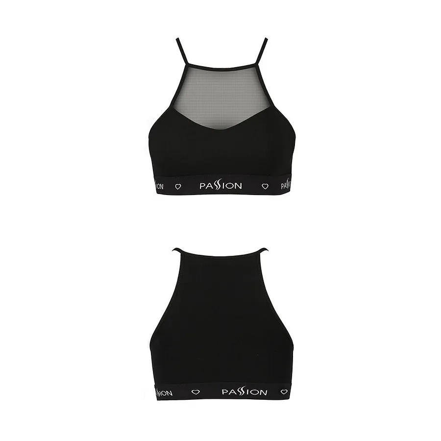 Спортивний топ з прозорою вставкою Passion PS006 TOP , black